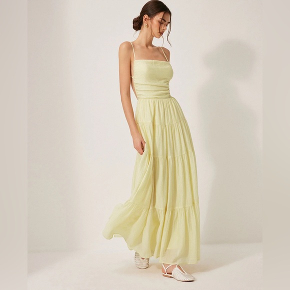 Commense Dresses & Skirts - Pleated Backless Tiered Cami Dress